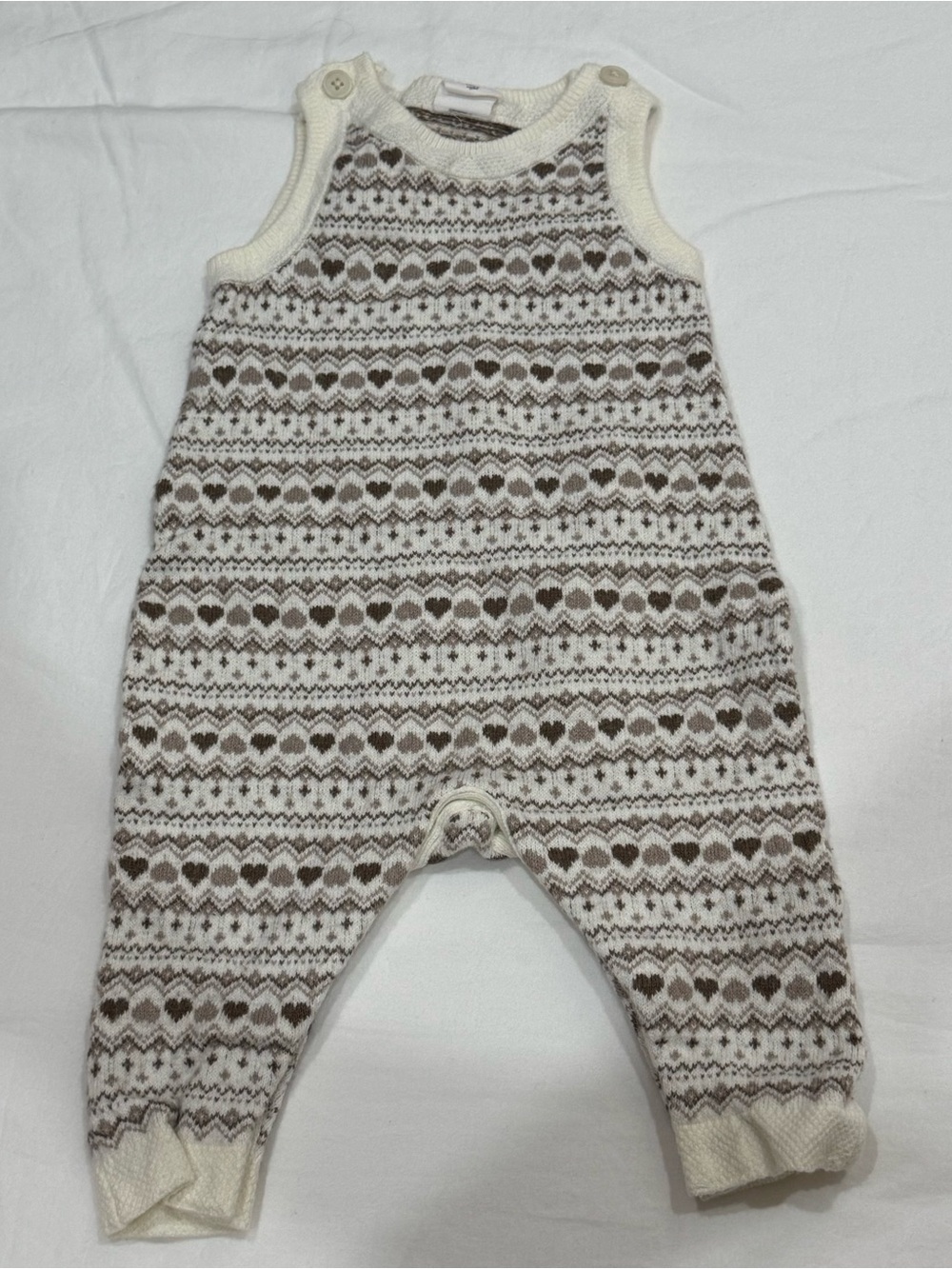 GAP Cream and Brown Fair Isle Knit one piece
